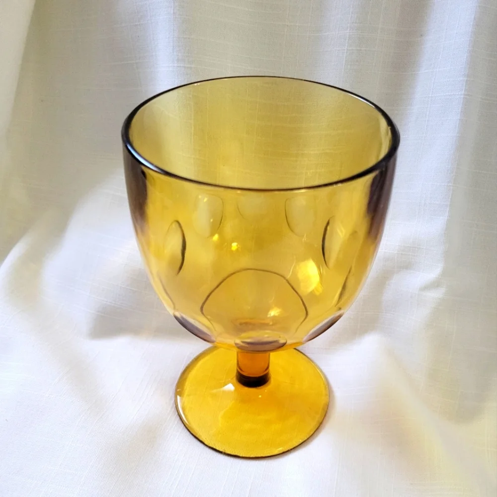Vintage Barlett Collins Amber Goblet - Picture 6 of 6